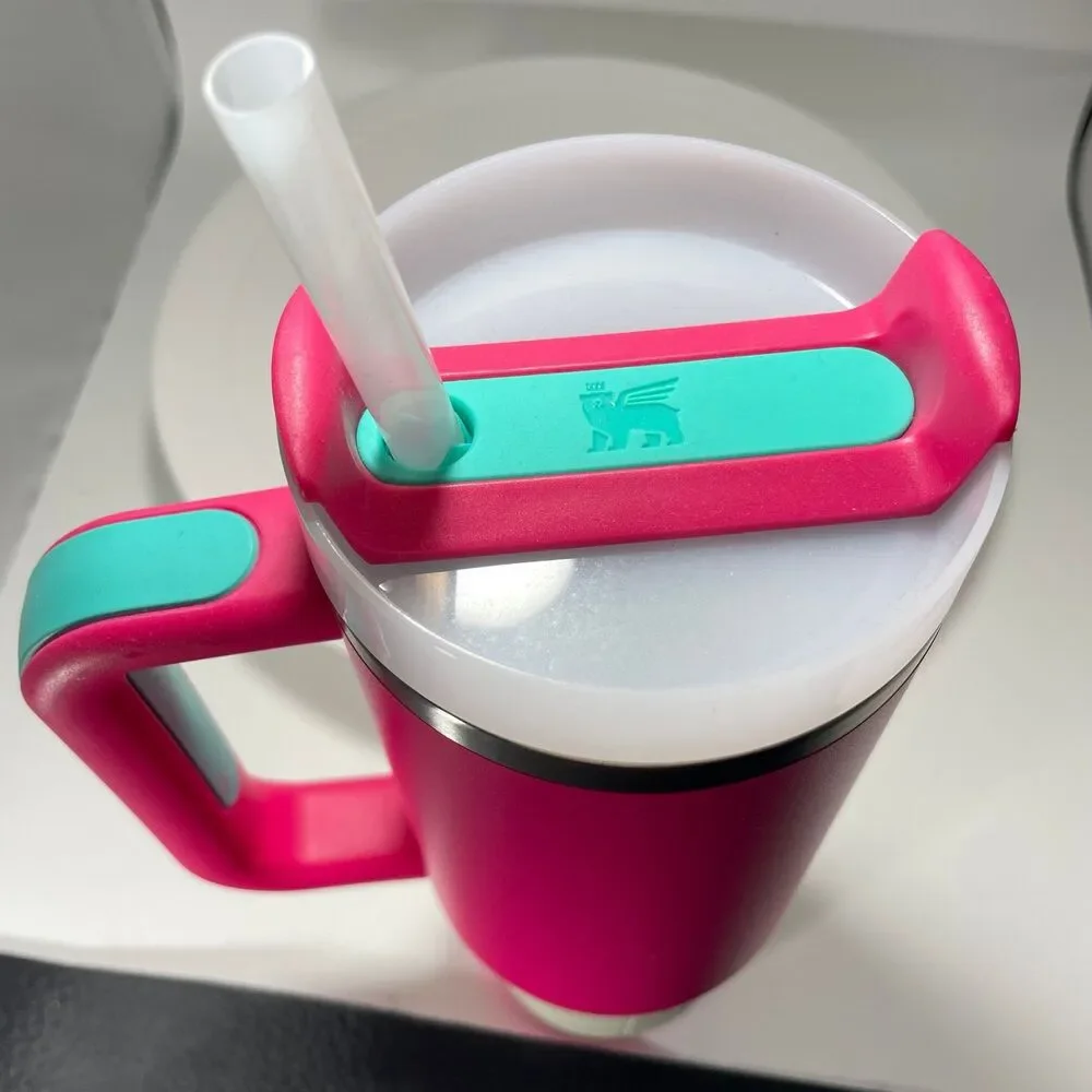 Stanley Quencher H2.0 FlowState 30oz Tumbler Passion Pink Handle Cup New - Picture 8 of 9